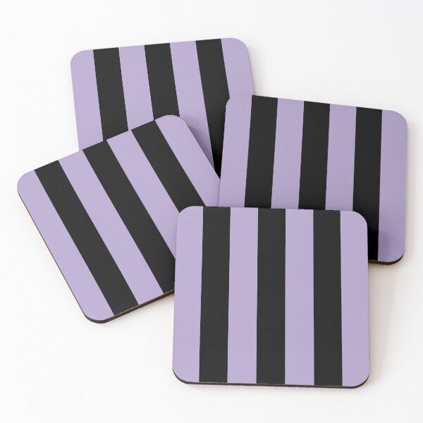 Item preview, Pastel Purple and Black Vertical Stripe Pattern Pairs 2022 Trending Color (Hue / Shade / Colour) Pantone Purple Rose 15-3716 designed and sold by ColorOfTheYears.