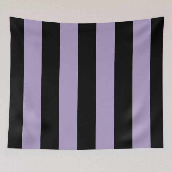 Item preview, Pastel Purple and Black Vertical Stripe Pattern Pairs 2022 Trending Color (Hue / Shade / Colour) Pantone Purple Rose 15-3716 designed and sold by ColorOfTheYears.