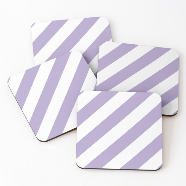 Item preview, Pastel Purple and White Diagonal Stripe Pattern Pairs 2022 Trending Color (Hue / Shade / Colour) Pantone Purple Rose 15-3716 designed and sold by ColorOfTheYears.