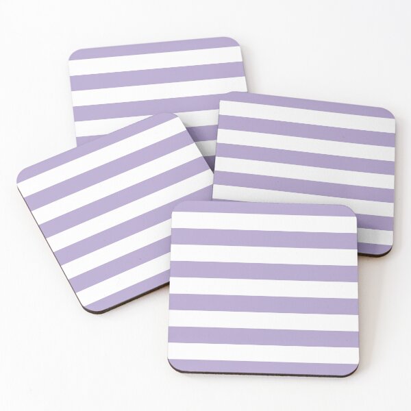 Item preview, Pastel Purple and White Horizontal Stripe Pattern Pairs 2022 Trending Color (Hue / Shade / Colour) Pantone Purple Rose 15-3716 designed and sold by ColorOfTheYears.