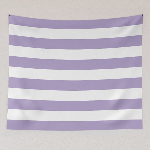 Item preview, Pastel Purple and White Horizontal Stripe Pattern Pairs 2022 Trending Color (Hue / Shade / Colour) Pantone Purple Rose 15-3716 designed and sold by ColorOfTheYears.