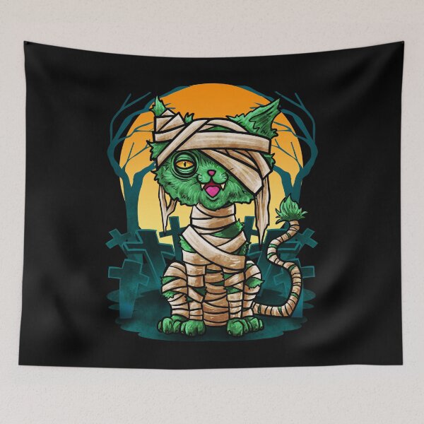 Item preview, Halloween Cat Zombie Mummy designed and sold by Meliafroggy.