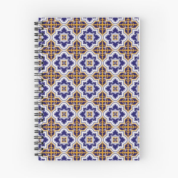 Artikelvorschau, Marokkanisches Fliesenmuster - Gelb und Blau - Blumen - Detailliertes Blockdruckdesign, einfaches Muster entworfen und verkauft von SemDesigns1.