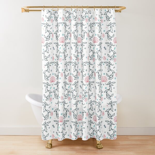 Seashell Shower Curtain 12 Shell Hooks Starfish Clam Seaside