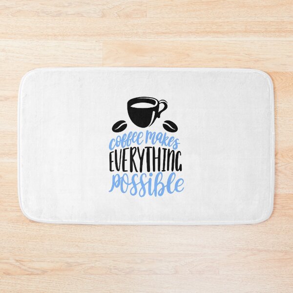 Item preview, Coffee Makes Everything Possible Cup & Beans Black + Blue designed and sold by WearWolfDesigns.
