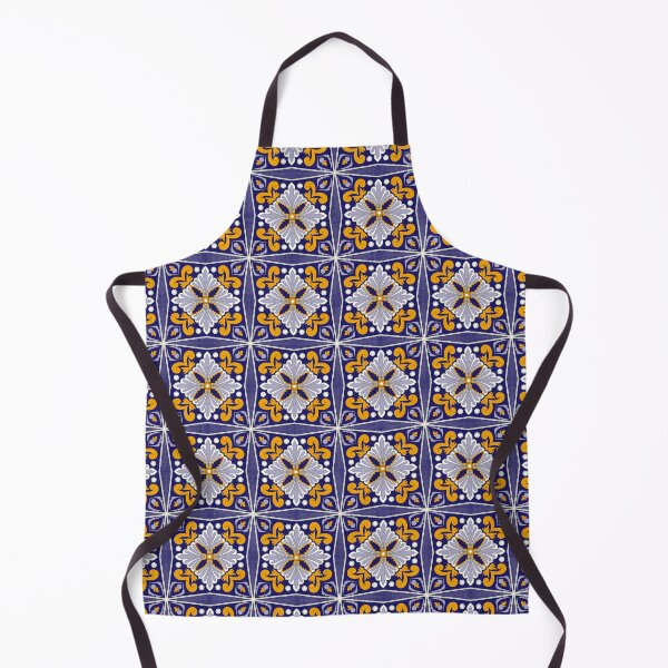 Item preview, Moroccan Tile Pattern - Yellow and Blue - Floral - Detailed Block Print Design, Simple Pattern designed and sold by SemDesigns1.