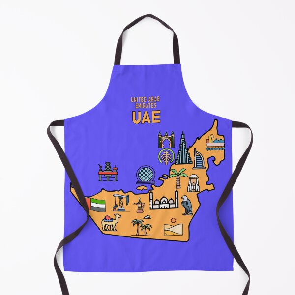Item preview, UAE travel map. Decorative icons of famous landmarks and attractions designed and sold by mashmosh.