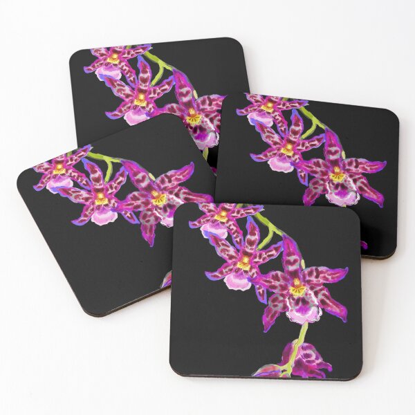 Item preview, Spider orchids on black designed and sold by orangerinka.
