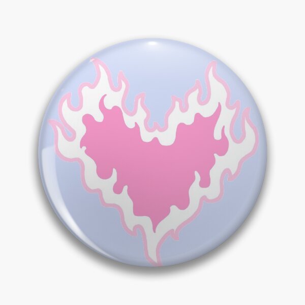 Item preview, Pink and white burning heart with flames design designed and sold by ia-ukiyo.