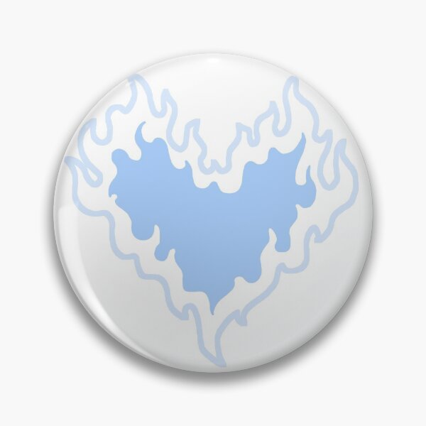 Item preview, Blue and white burning heart with flames design designed and sold by ia-ukiyo.