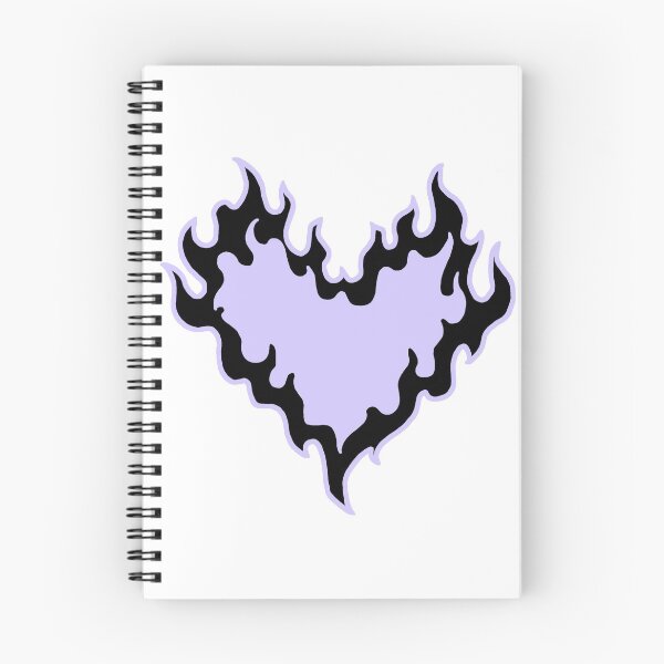 Item preview, Lavender and black burning heart with flames design designed and sold by ia-ukiyo.