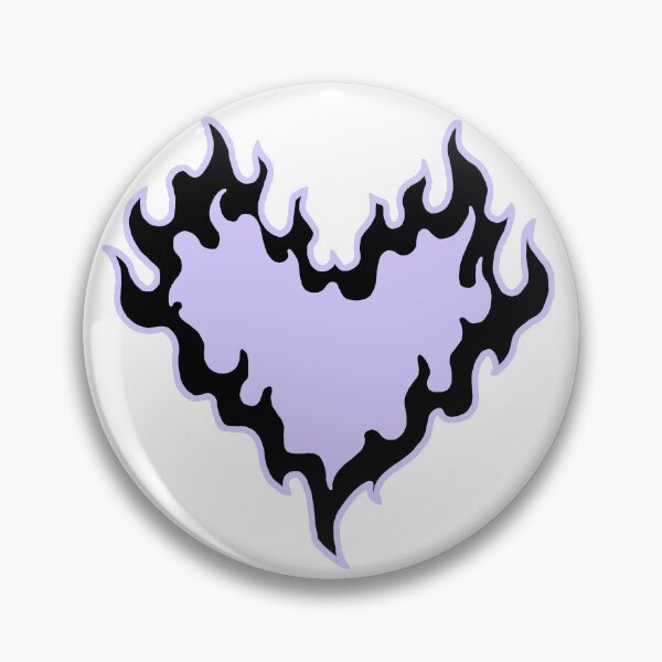 Item preview, Lavender and black burning heart with flames design designed and sold by ia-ukiyo.