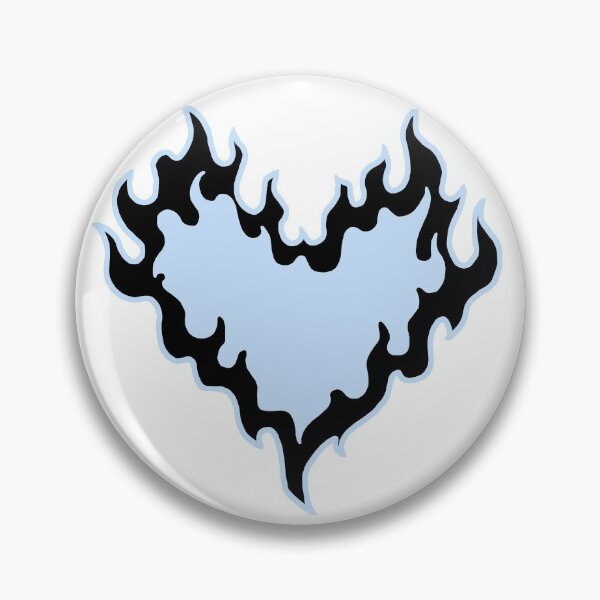 Item preview, Blue and black burning heart with flames design designed and sold by ia-ukiyo.