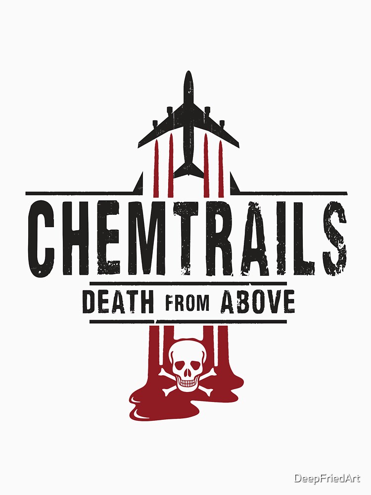 Jet Chemtrails Red & Grey Logo by DeepFriedArt