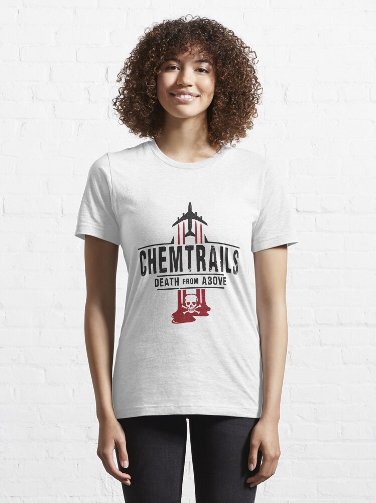 Alternate view of Jet Chemtrails Red & Grey Logo Essential T-Shirt