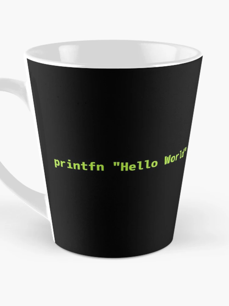 Thumbnail 3 of 4, Coffee Mug, Hello World FSharp Code - Dark Syntax Scheme Coder Design designed and sold by geeksta.