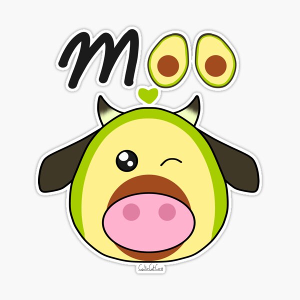 Avocowdo avocado cow lover gift Sticker for Sale by Galvik58