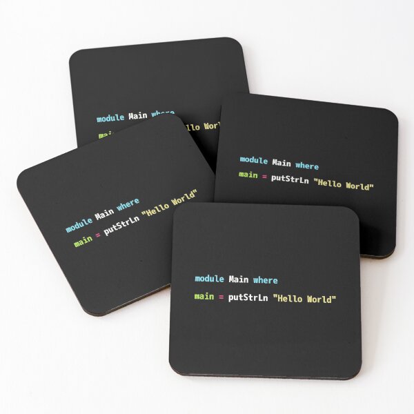 Item preview, Hello World Haskell Code - Dark Syntax Scheme Coder Design designed and sold by geeksta.