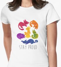 LGBT + PRIDE CATS Women's Fitted T-Shirt