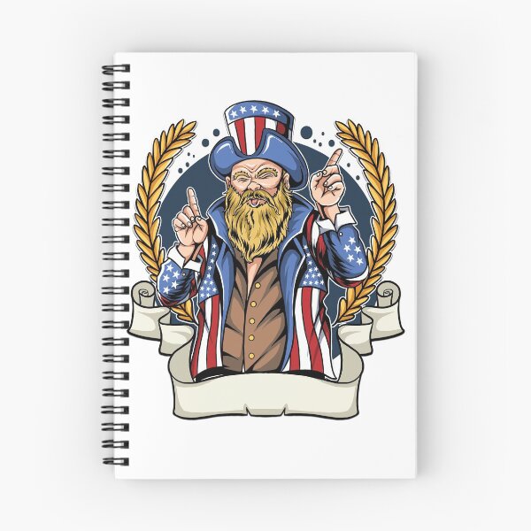Item preview, American man with mustache and beard wearing coat and hat of united states flag. designed and sold by king's Outfit.
