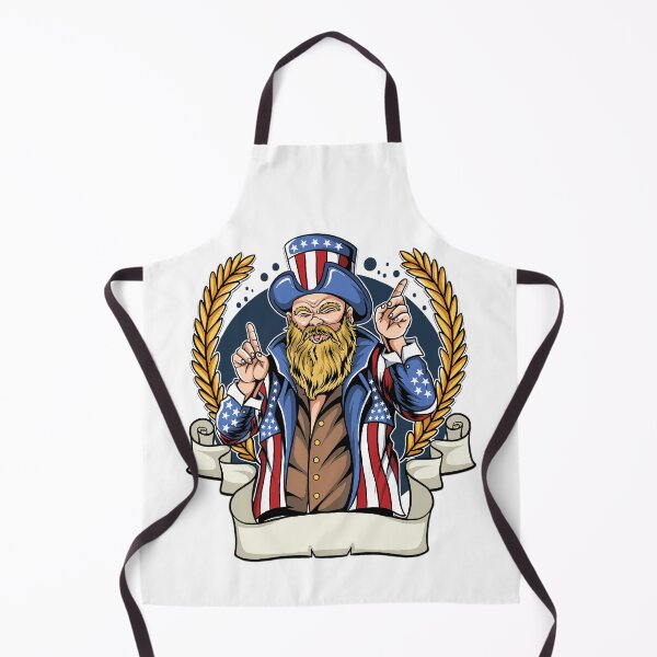 Item preview, American man with mustache and beard wearing coat and hat of united states flag. designed and sold by king's Outfit.