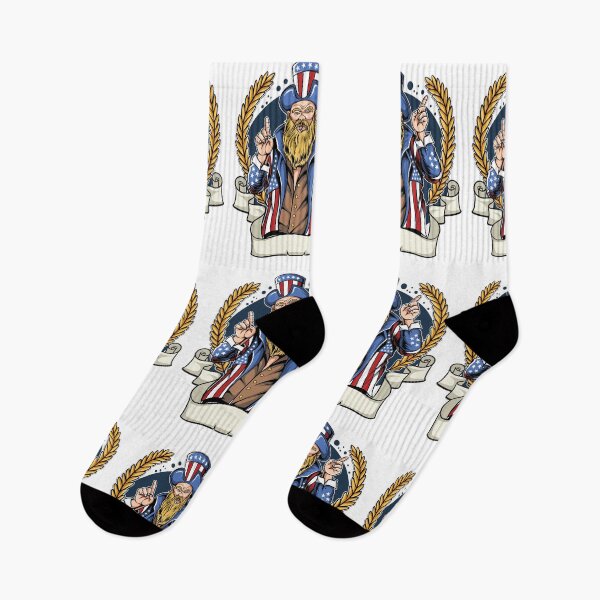 Item preview, American man with mustache and beard wearing coat and hat of united states flag. designed and sold by king's Outfit.