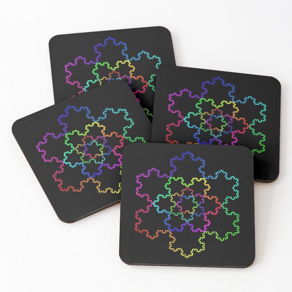Item preview, Koch Snowflake Fractal, rainbow colored, in four sizes designed and sold by TalesOfScience.