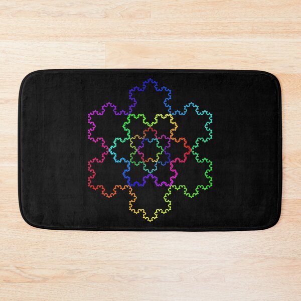 Artikelvorschau, Koch Snowflake Fractal, regenbogenfarben, in vier Größen entworfen und verkauft von TalesOfScience.