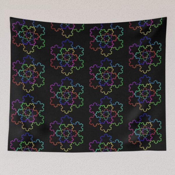 Item preview, Koch Snowflake Fractal, rainbow colored, in four sizes designed and sold by TalesOfScience.