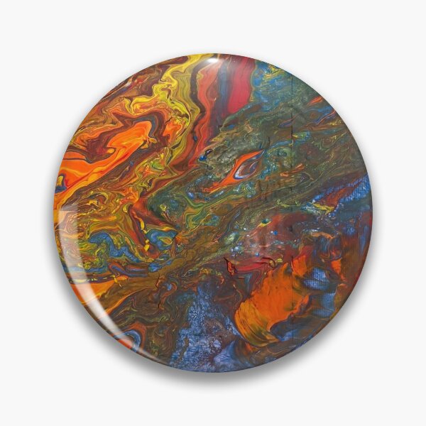 Item preview, abstract Blue yellow orange red and green designed and sold by LittleBirdInk.