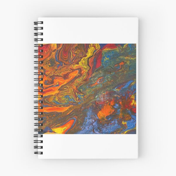 Item preview, abstract Blue yellow orange red and green designed and sold by LittleBirdInk.