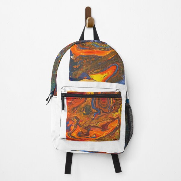 Item preview, abstract Blue yellow orange red and green designed and sold by LittleBirdInk.