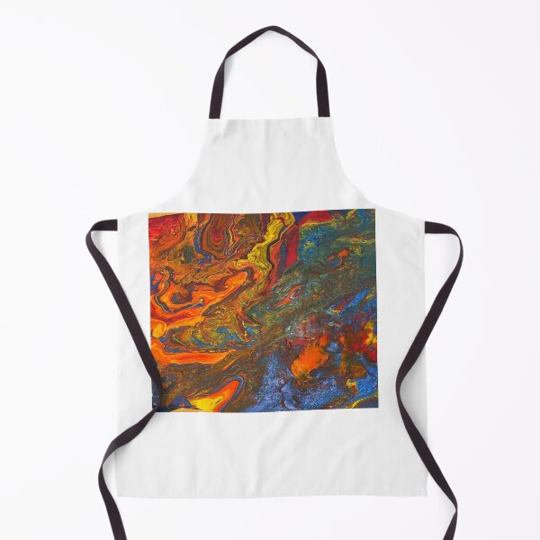 Item preview, abstract Blue yellow orange red and green designed and sold by LittleBirdInk.