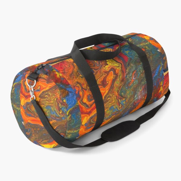 Item preview, abstract Blue yellow orange red and green designed and sold by LittleBirdInk.