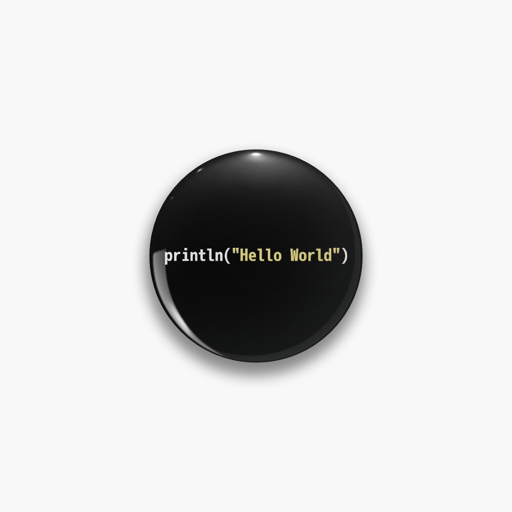 Hello World Julia Code - Dark Syntax Scheme Coder Design Pin