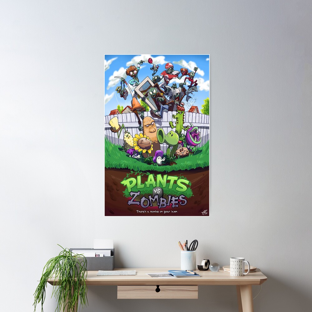 Plants Vs. Zombies Art Print Gaming Room Poster Game Room 