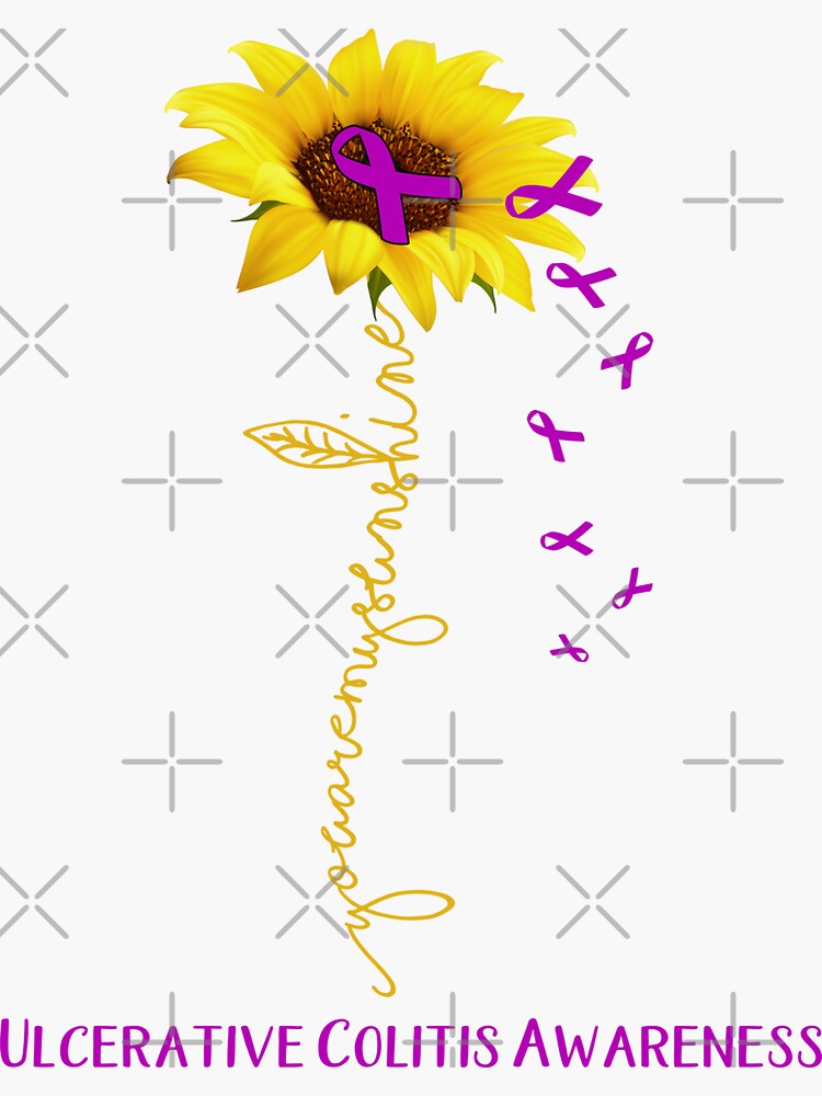 "Sunflower You Are My Sunshine Ulcerative Colitis Awareness" Sticker
