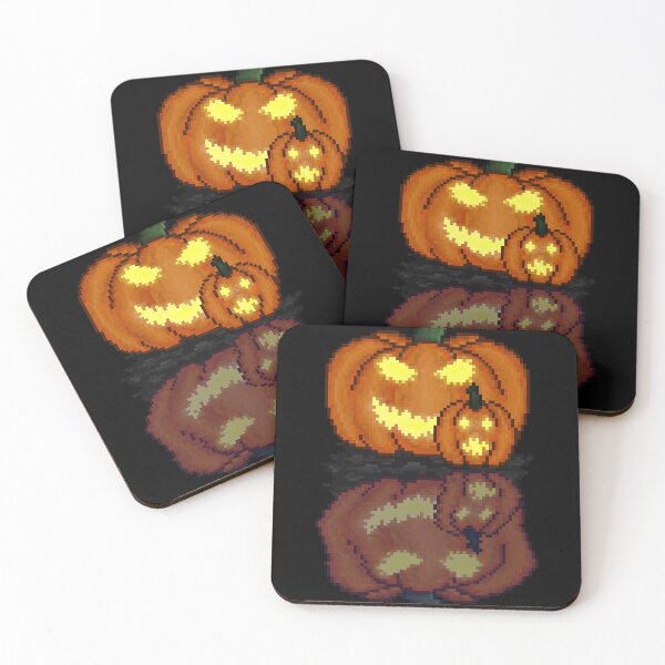 Item preview, Scary pumpkin reflection - Pixelated Halloween - Jack 'o Lantern designed and sold by For the love of Pixels.