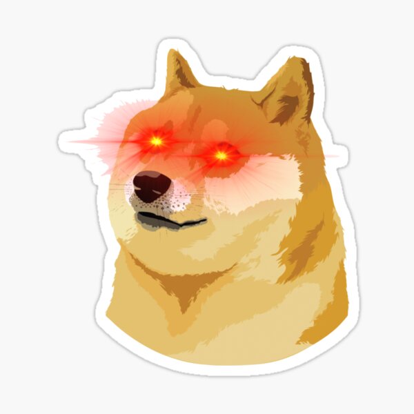 "Doge Laser Eyes" Sticker for Sale by jasato Redbubble