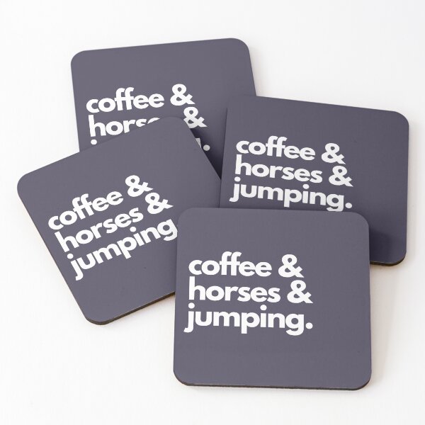 Item preview, coffee and horses and jumping designed and sold by TheWaterBirds.