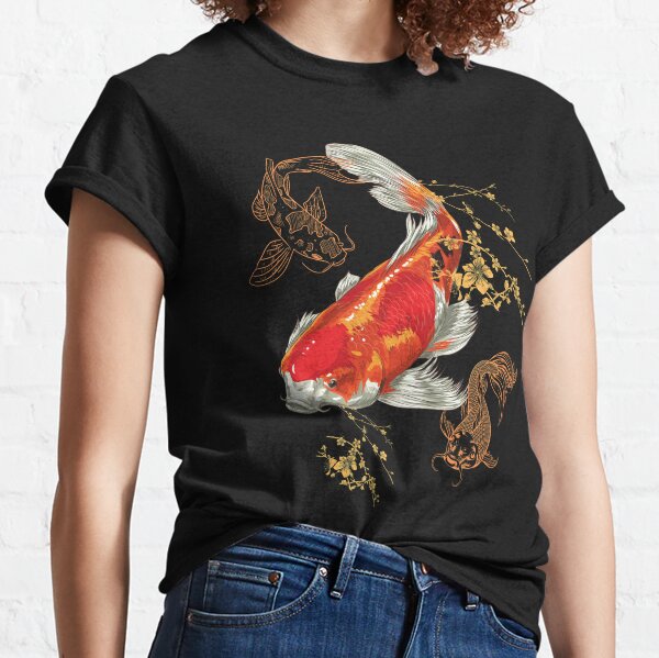 Beautiful Colorful Koi Fish Swimming Design Classic T-Shirt