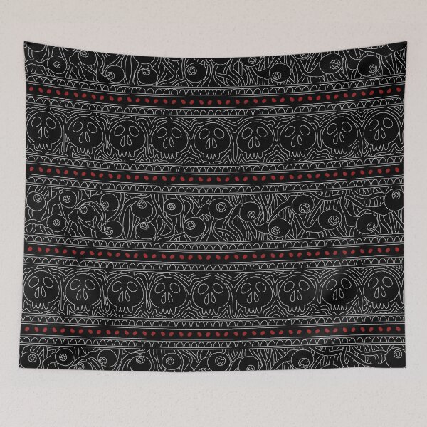 Item preview, Squiggly Skulls & Eyeballs Blood Red - Spooky designed and sold by OddPop.