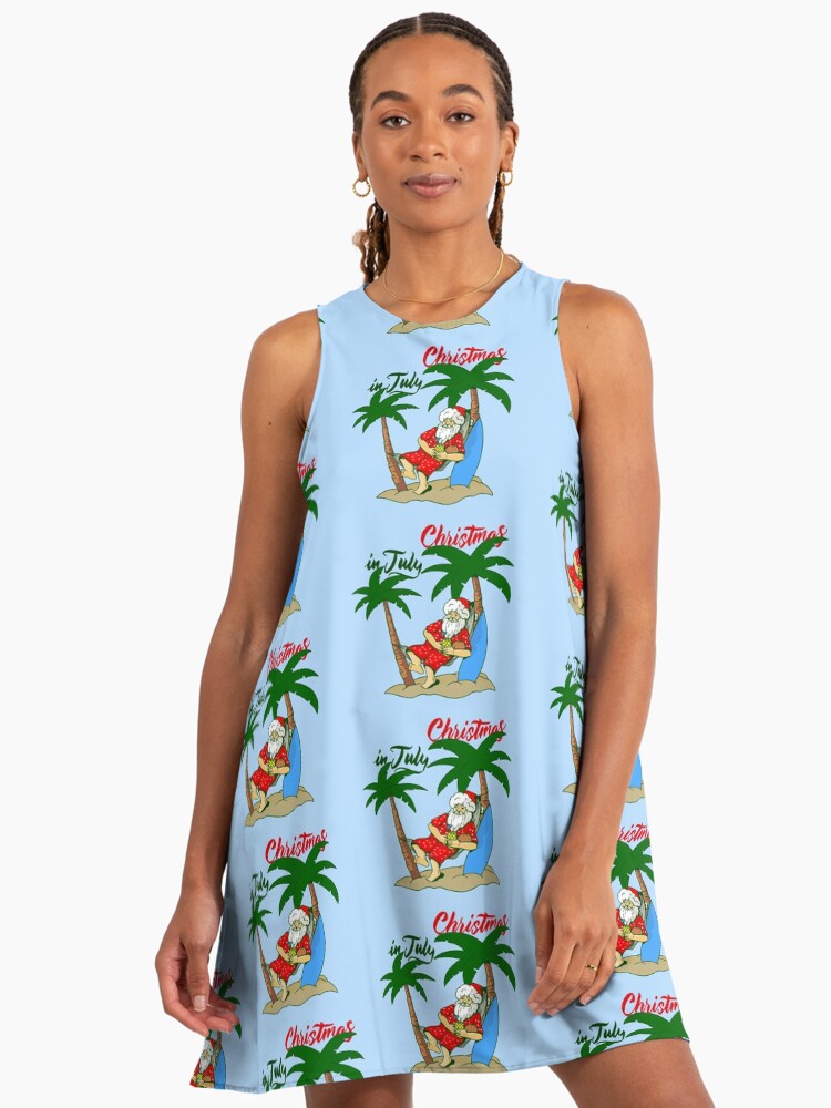 christmas july tropical santa claus" A-Line Dress for Sale by gossiprag |  Redbubble