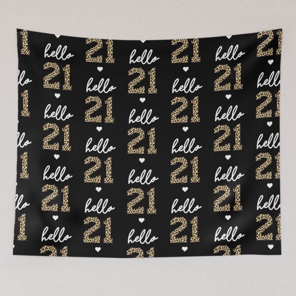 Item preview, Hello 21 | 21st birthday Cheetah Print | 21st birthday gift | Cute 21st birthday gift designed and sold by Violet Treasures.
