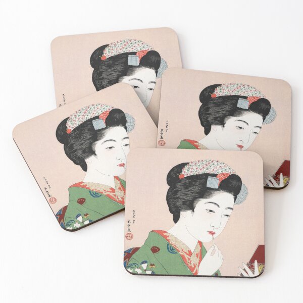Item preview, Woman Applying Rouge (1920) print in high resolution by Goyō Hashiguchi designed and sold by LenaShines.