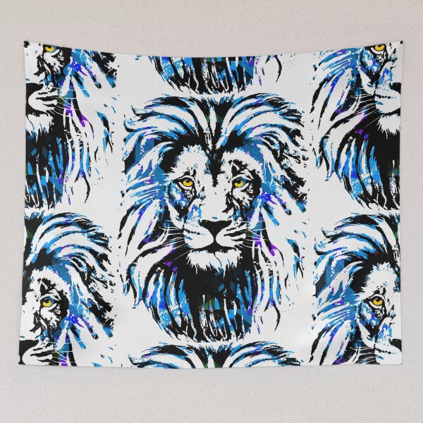 Item preview, Blue Lion Head - Lion Colourful by Tigazprint designed and sold by BigWildKiwi.