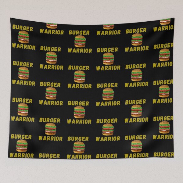 Item preview, Burger Warrior - Burger  Lover Green-Yellow Colored Text black background designed and sold by IrinchiDE.