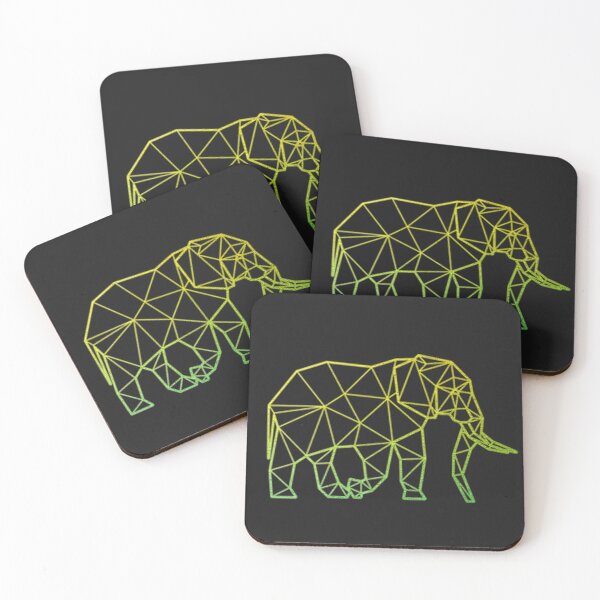 Item preview, Tricolored Green Geometric Elephant designed and sold by Only4sometimes.