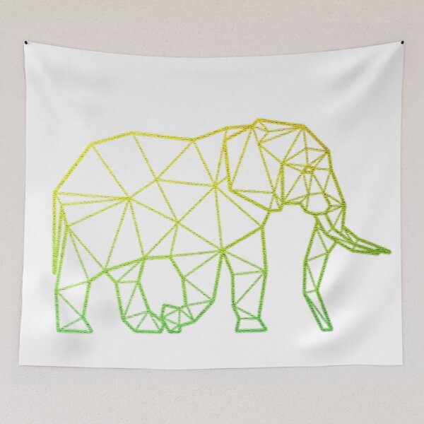 Item preview, Elefante geométrico verde tricolor designed and sold by Only4sometimes.
