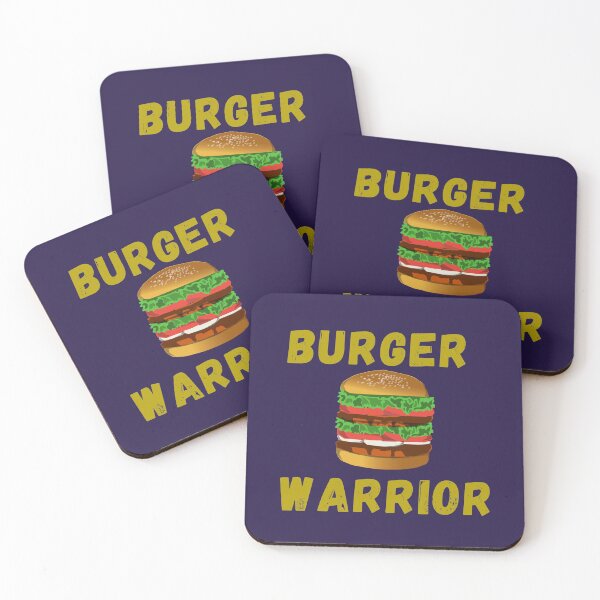 Item preview, Burger Warrior - Burger  Lover Green-Yellow Colored Text dark blue background designed and sold by IrinchiDE.